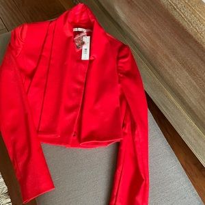 Red cropped jacket